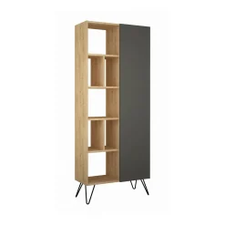 Libreria rialzata quercia e antracite 79x190h cm - Lince