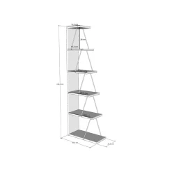 Libreria 5 ripiani antracite e nera 50x150h cm - Erminia