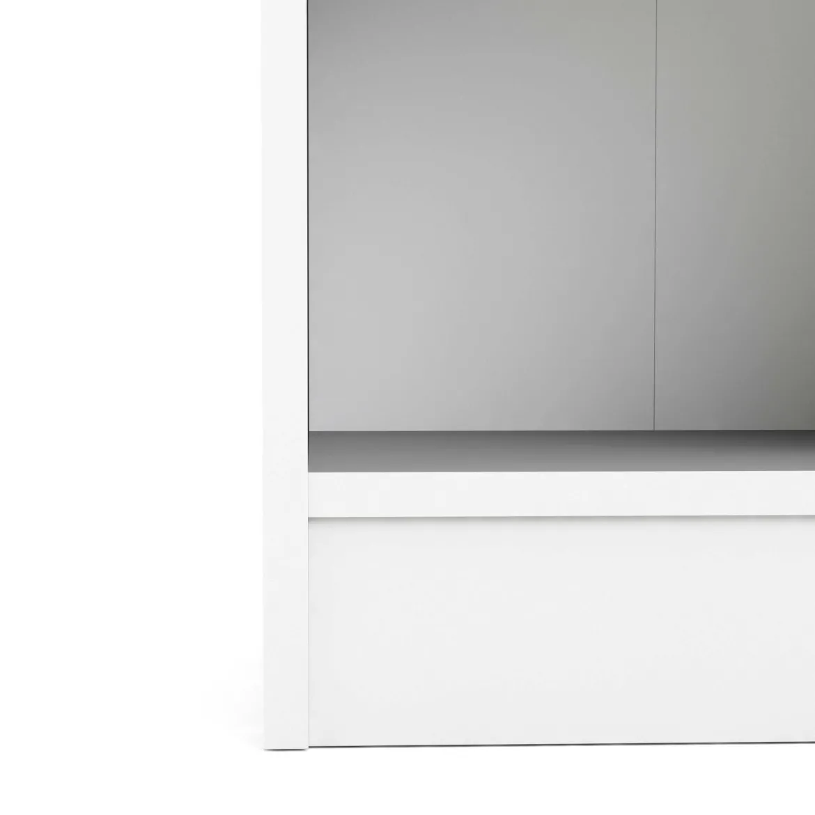Libreria 4 ripiani bianca e quercia 40x203h cm - Greg