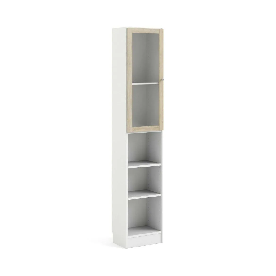 Libreria 4 ripiani bianca e quercia 40x203h cm - Greg