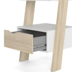 Libreria 4 ripiani bianca e quercia 55x180h cm - Acascia