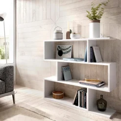 Libreria 3 ripiani bianca lucida 110x96h cm - Acsidol
