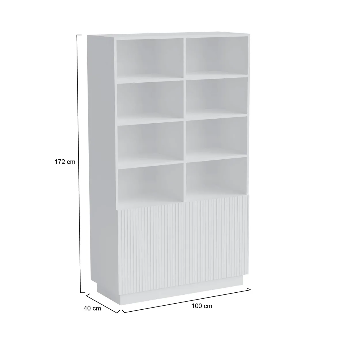 Libreria 10 ripiani bianca 172x100h cm - Miniato