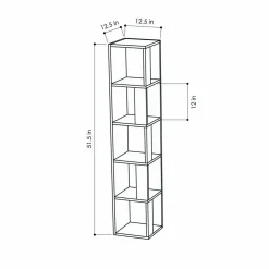 Libreria 4 ripiani bianca 34x161h cm - Herman