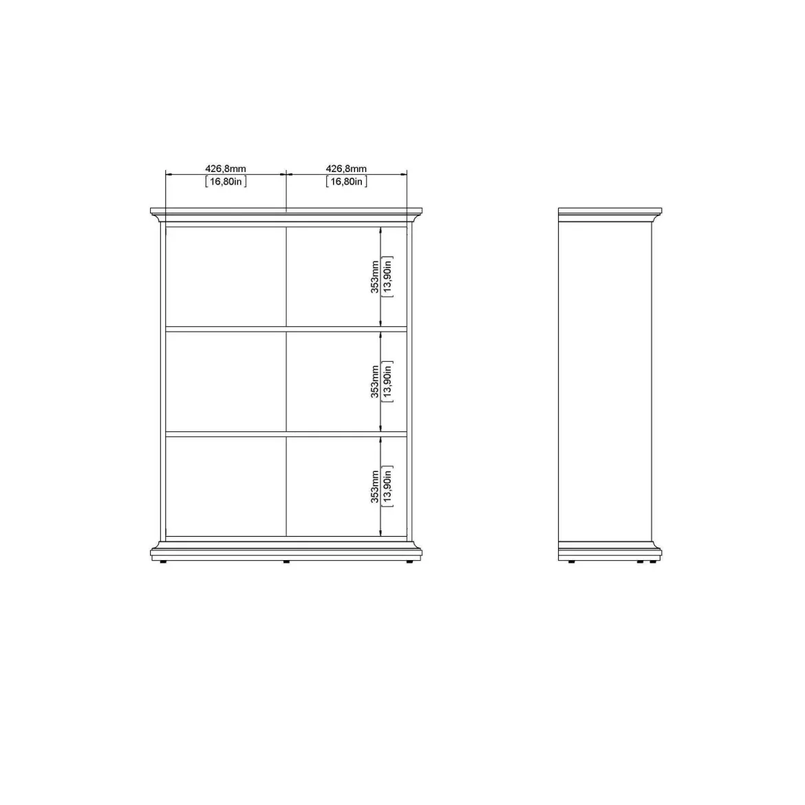 Libreria 5 ripiani bianca 96x125h cm - Liguria