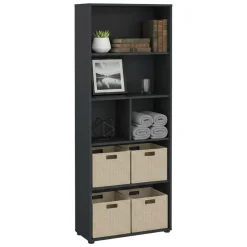 Libreria 4 ripiani grigia 79x204h cm - Penh