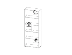 Libreria 4 ripiani grigia 79x204h cm - Penh