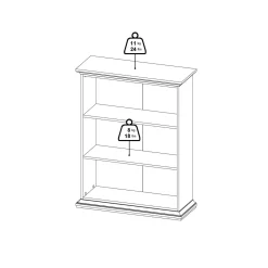 Libreria 5 ripiani grigia 96x125h cm - Liguria
