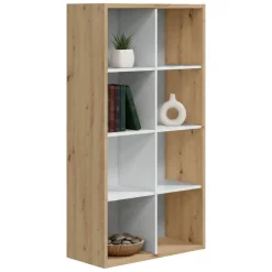 Libreria 6 ripiani legno e bianca 71x137h cm - Alliers