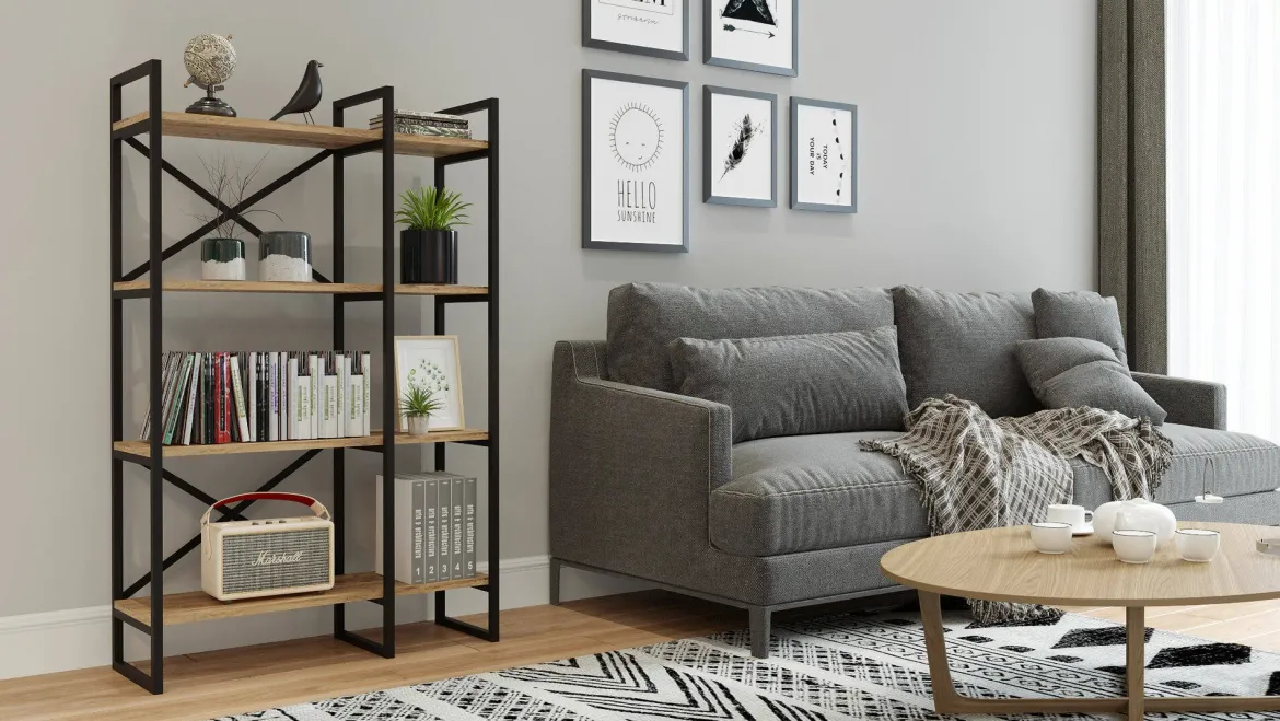 Libreria 4 ripiani quercia 87x138h cm - Desire