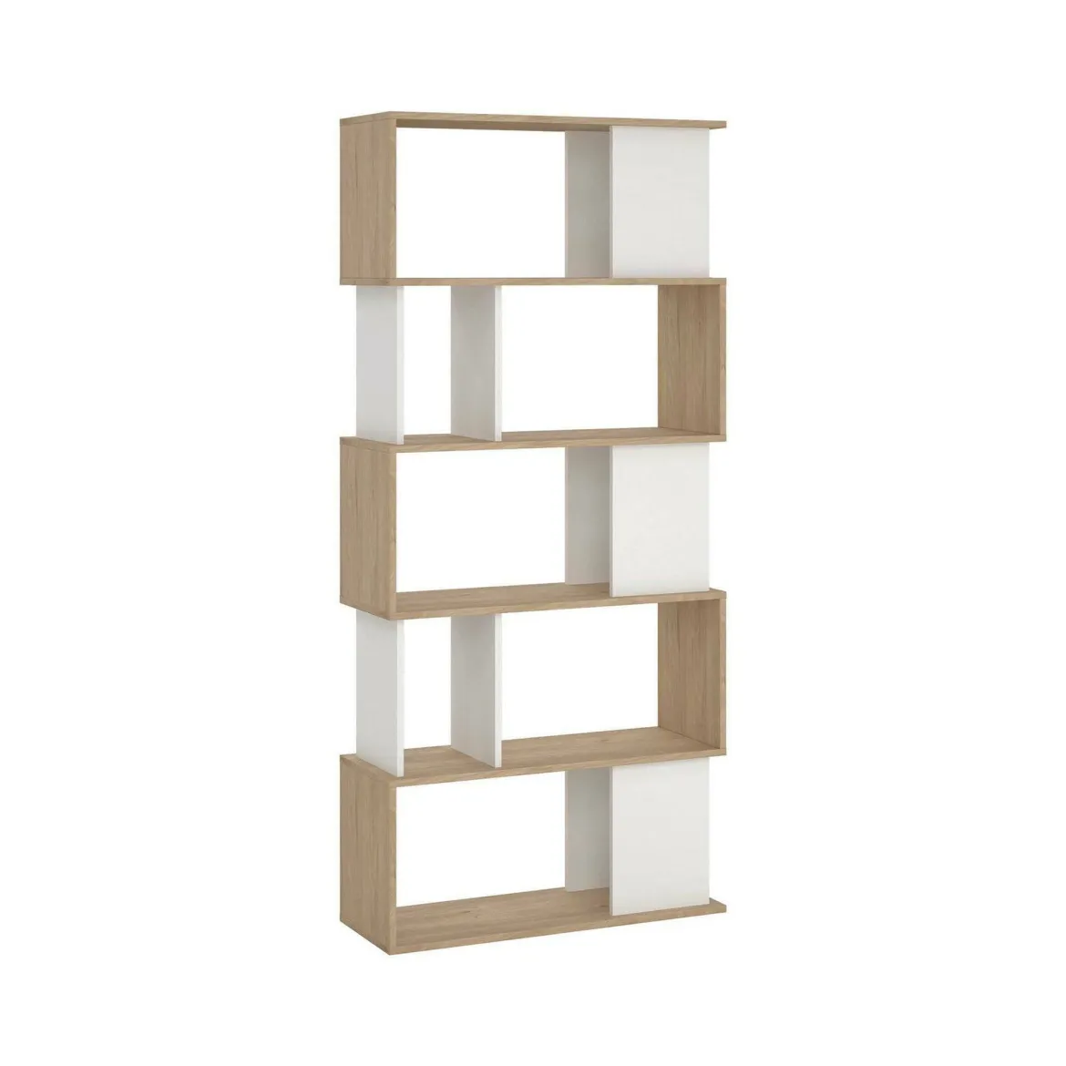 Libreria 4 ripiani rovere e bianca 80x173h cm - Arg
