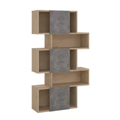 Libreria 4 ripiani rovere e cemento 95x166h cm - Acetosella