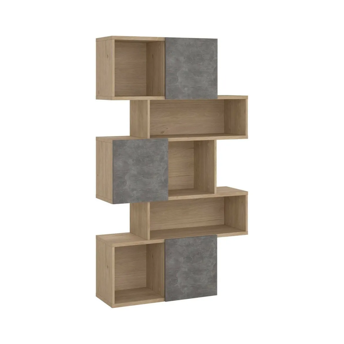 Libreria 4 ripiani rovere e cemento 95x166h cm - Acetosella