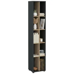 Libreria 4 ripiani rovere e grigia 40x204h cm - Erevan