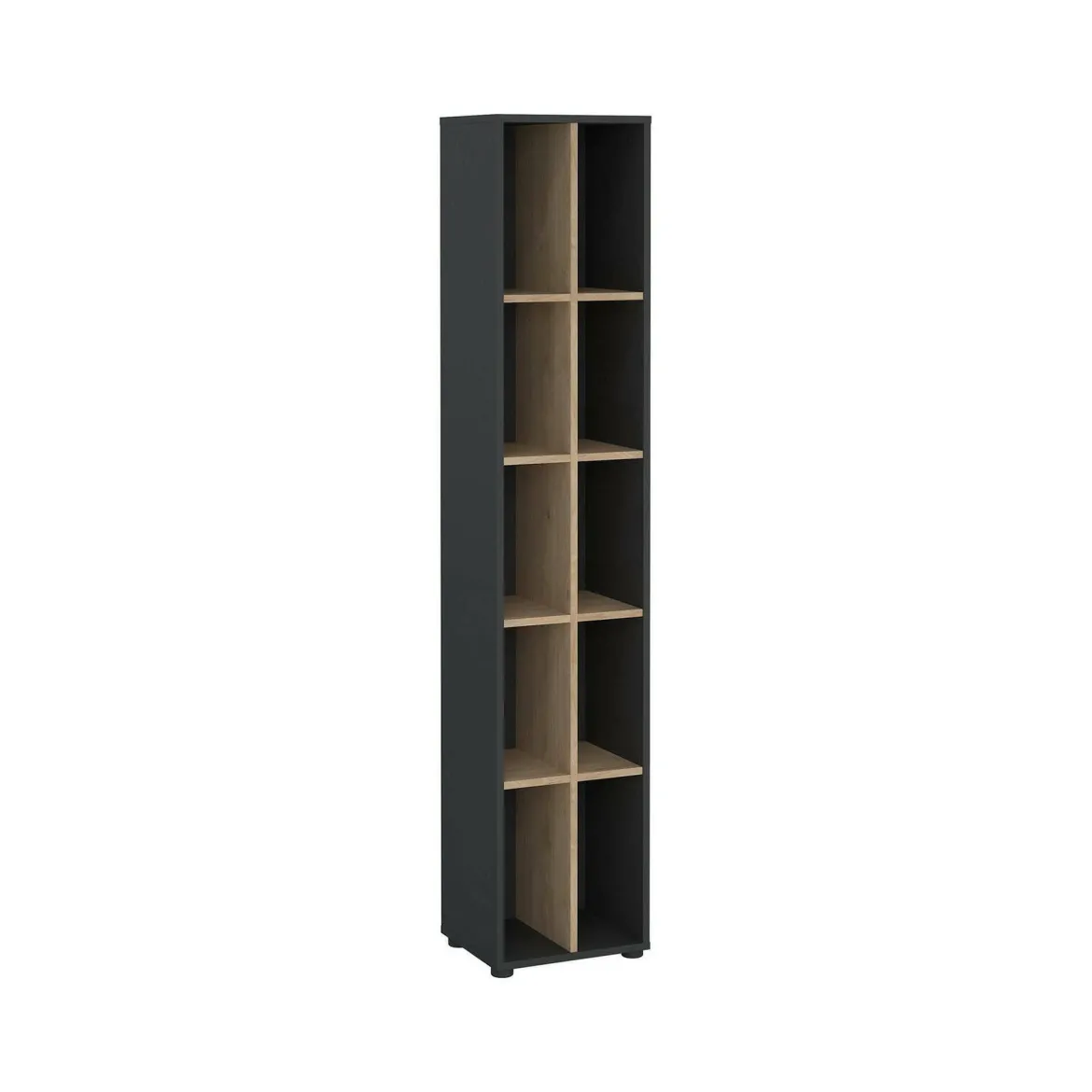 Libreria 4 ripiani rovere e grigia 40x204h cm - Erevan