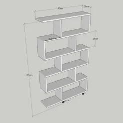 Libreria salvaspazio bianca e cemento 145x145h cm - Aracnidi
