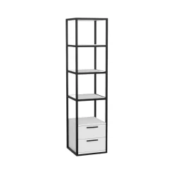 Libreria salvaspazio bianca e nera 90x180h cm - Suriel