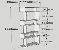 Libreria salvaspazio bianca e noce 60x165h cm - Doralice