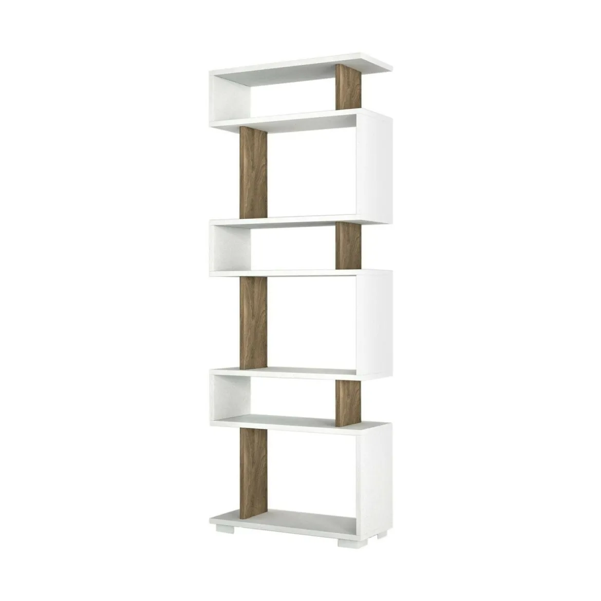 Libreria salvaspazio bianca e noce 60x165h cm - Doralice