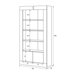 Libreria salvaspazio bianca lucida 94x181h cm - Arinius