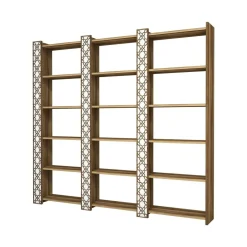 Libreria salvaspazio noce e bianca 64x170h cm - Vele