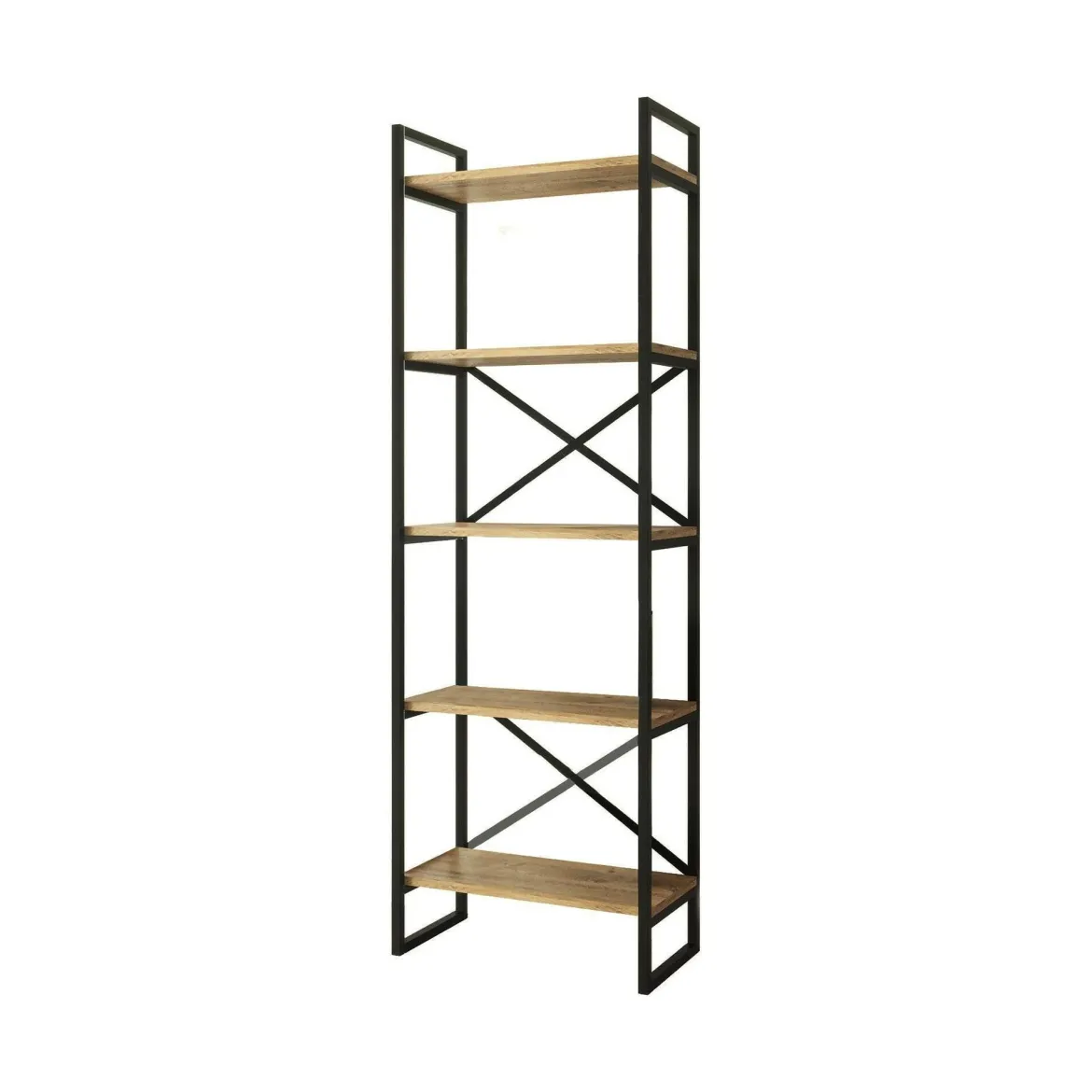 Libreria salvaspazio quercia e nera 58x175h cm - Arbus