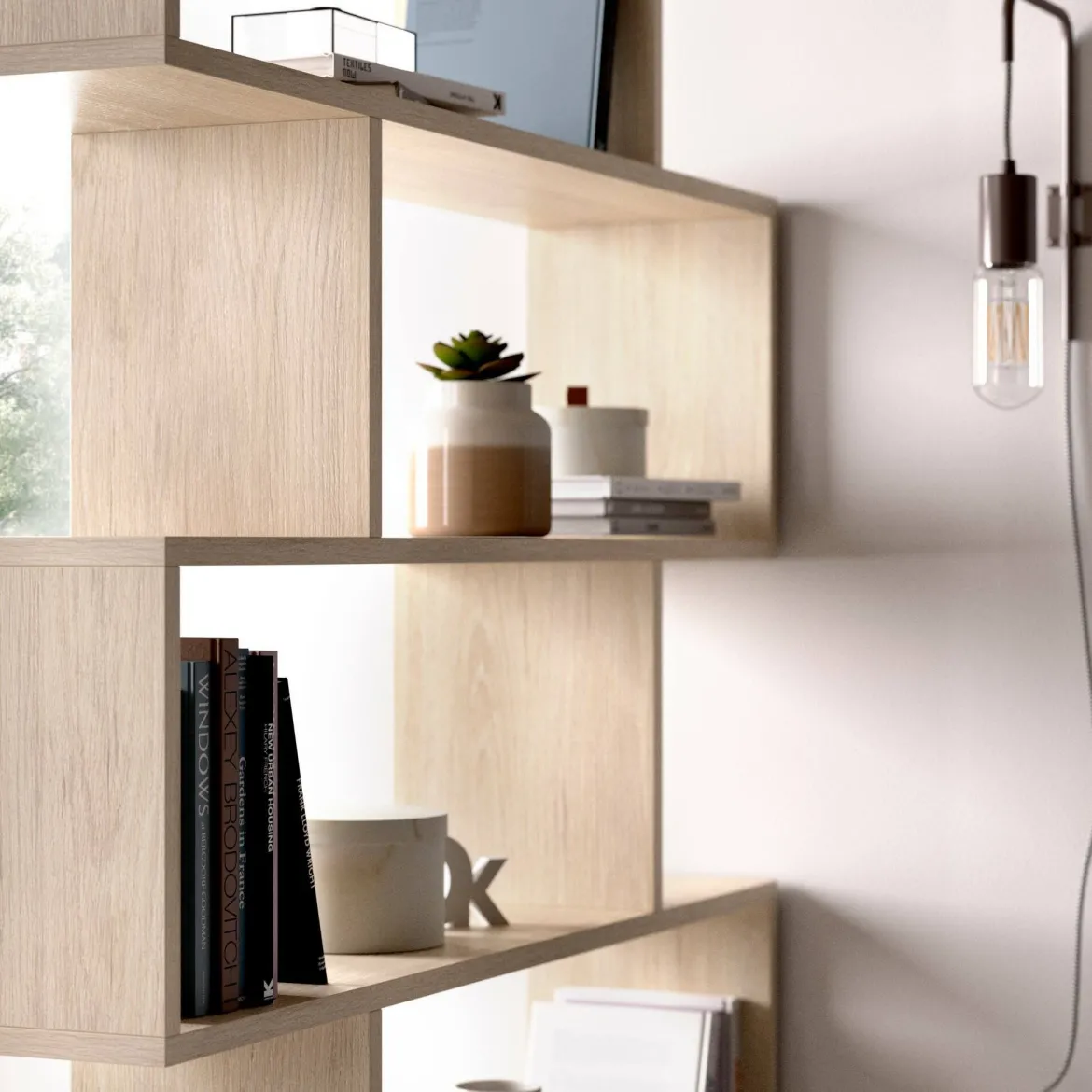 Libreria salvaspazio rovere 80x190h cm - As