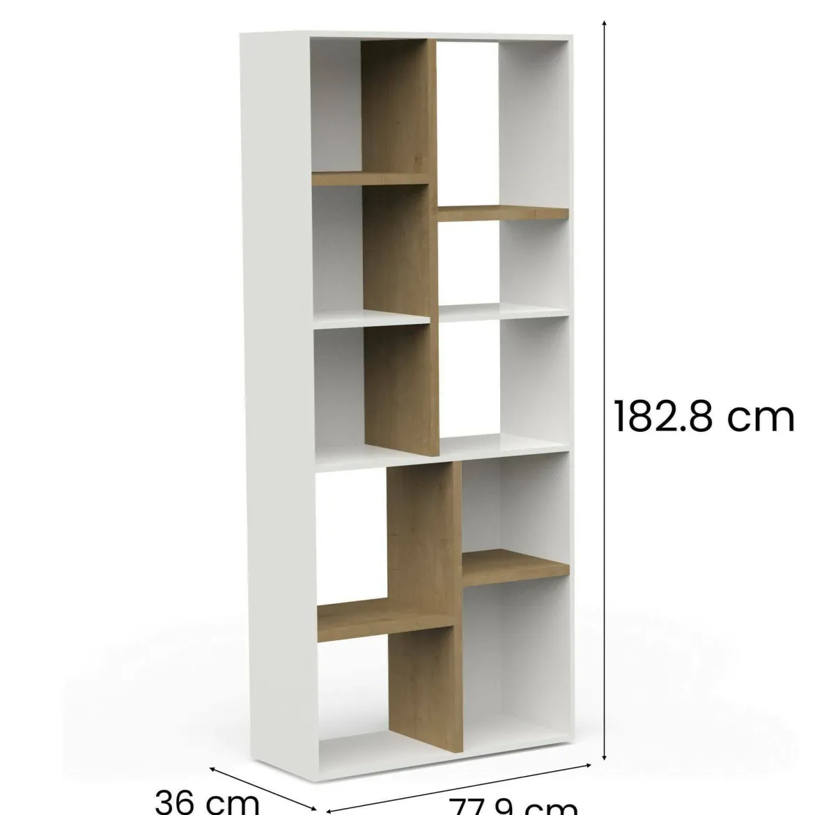 Libreria salvaspazio rovere e bianca 77x182h cm - Nisha