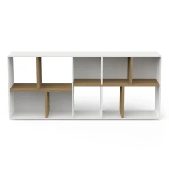 Libreria salvaspazio rovere e bianca 77x182h cm - Nisha