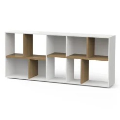 Libreria salvaspazio rovere e bianca 77x182h cm - Nisha