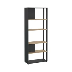 Libreria salvaspazio rovere e grigia 79x204h cm - MuGuiying