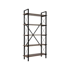Libreria Suriel, 90x34 h180 cm, Noce e Nero
