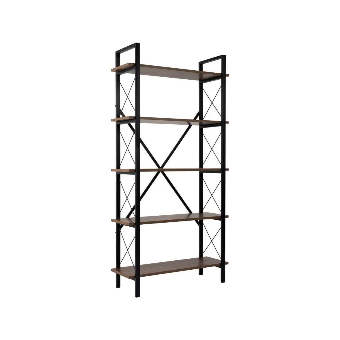 Libreria Suriel, 90x34 h180 cm, Noce e Nero