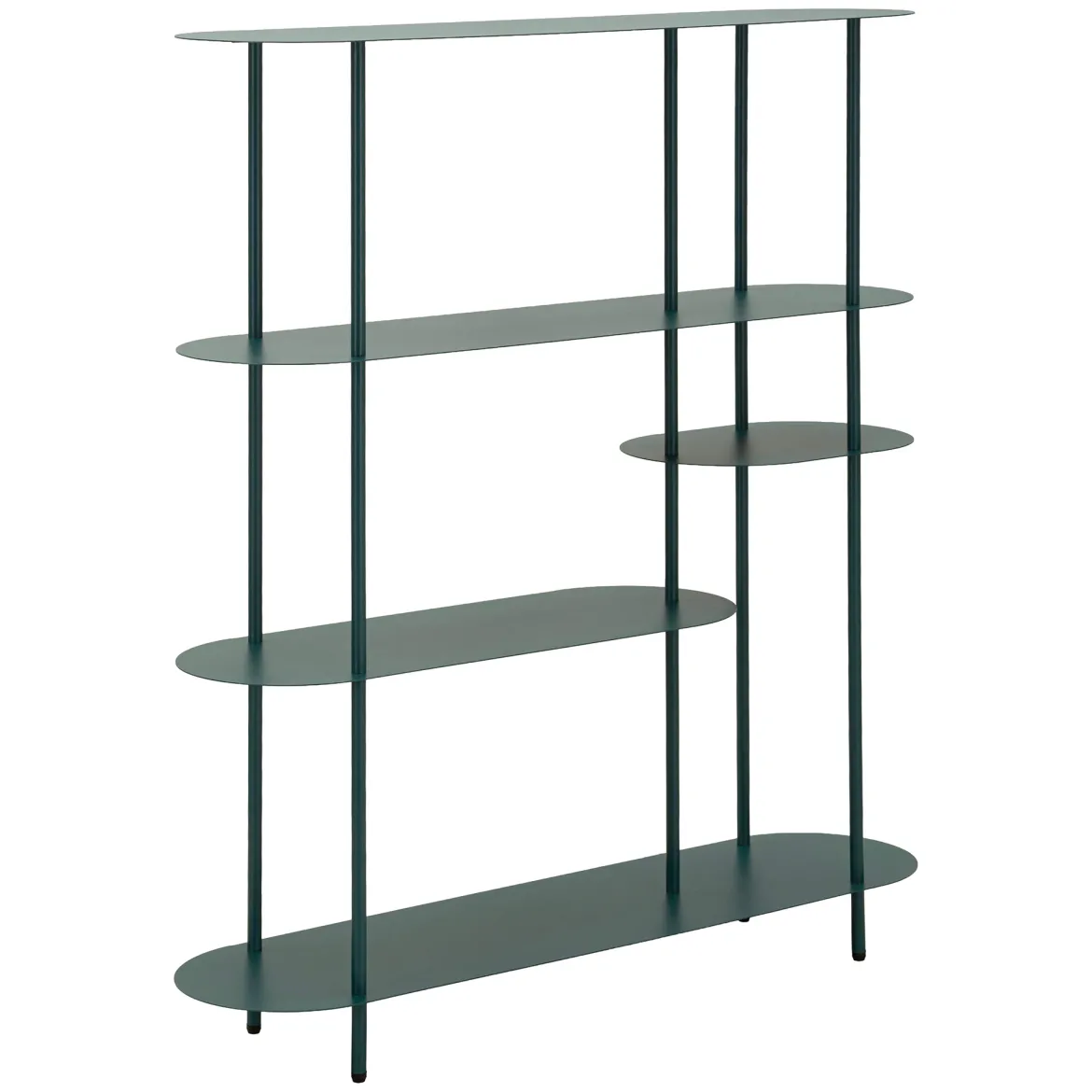 Libreria Verde Ottanio 5 Ripiani Installazione a Terra 11x40x132h cm, Utilizzabile Come Divisorio Locale - Gana