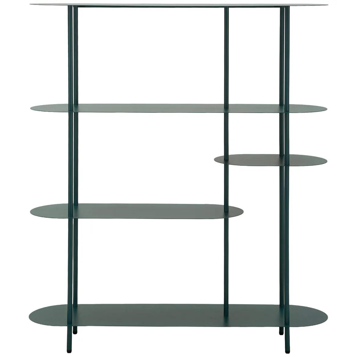 Libreria Verde Ottanio 5 Ripiani Installazione a Terra 11x40x132h cm, Utilizzabile Come Divisorio Locale - Gana