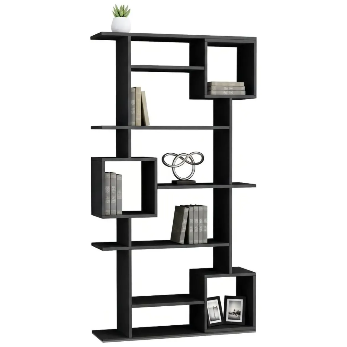 Libreria verticale antracite e beige 110x161h cm - Agamermis