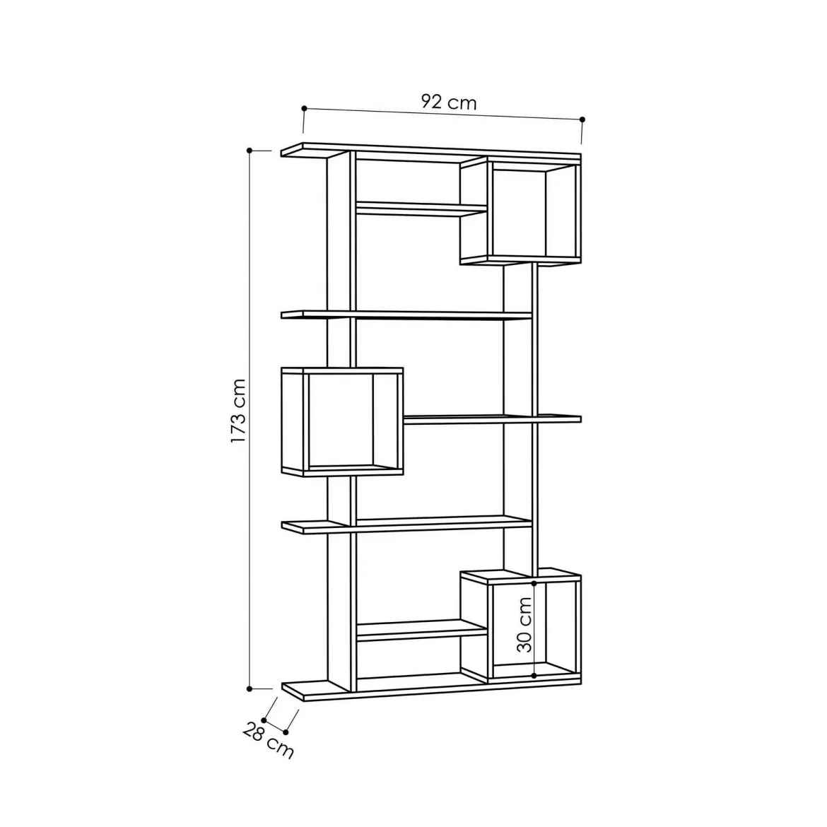 Libreria verticale antracite e beige 110x161h cm - Agamermis