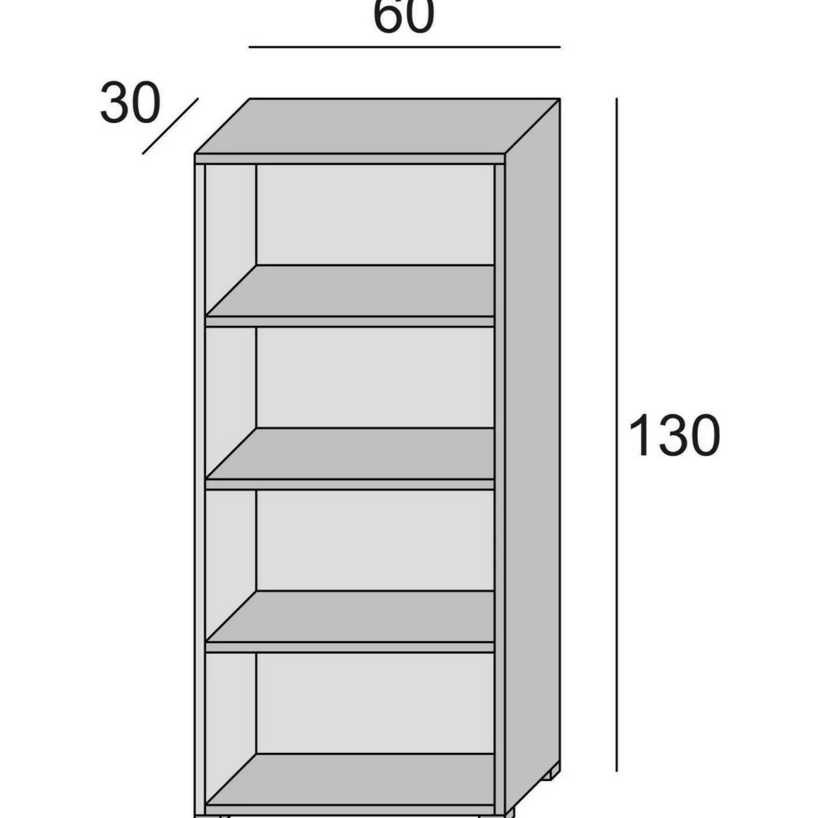Libreria verticale bianca e cemento 60x130h cm - Aky