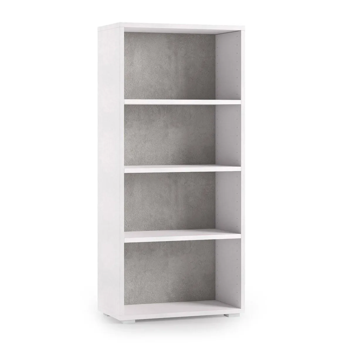 Libreria verticale bianca e cemento 60x130h cm - Aky