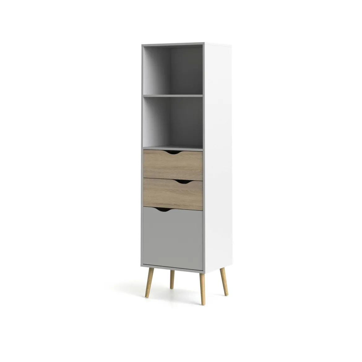 Libreria verticale bianca e quercia 50x171h cm - Assesor