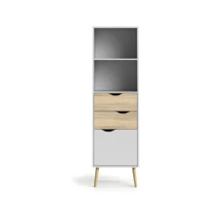 Libreria verticale bianca e quercia 50x171h cm - Assesor