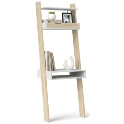 Libreria verticale bianca e quercia 65x180h cm - Aviv
