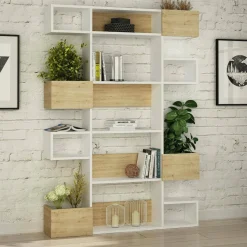 Libreria verticale bianca e rovere 120x171h cm - Artich