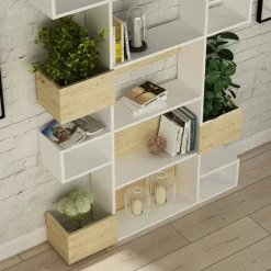 Libreria verticale bianca e rovere 120x171h cm - Artich