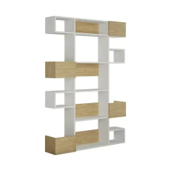 Libreria verticale bianca e rovere 120x171h cm - Artich