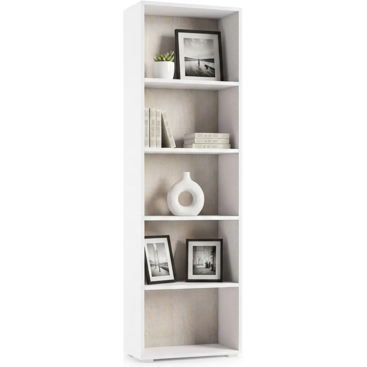 Libreria verticale bianca e rovere 90x180h cm - Eolo