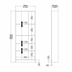Libreria verticale bianca 96x192h cm - Areca