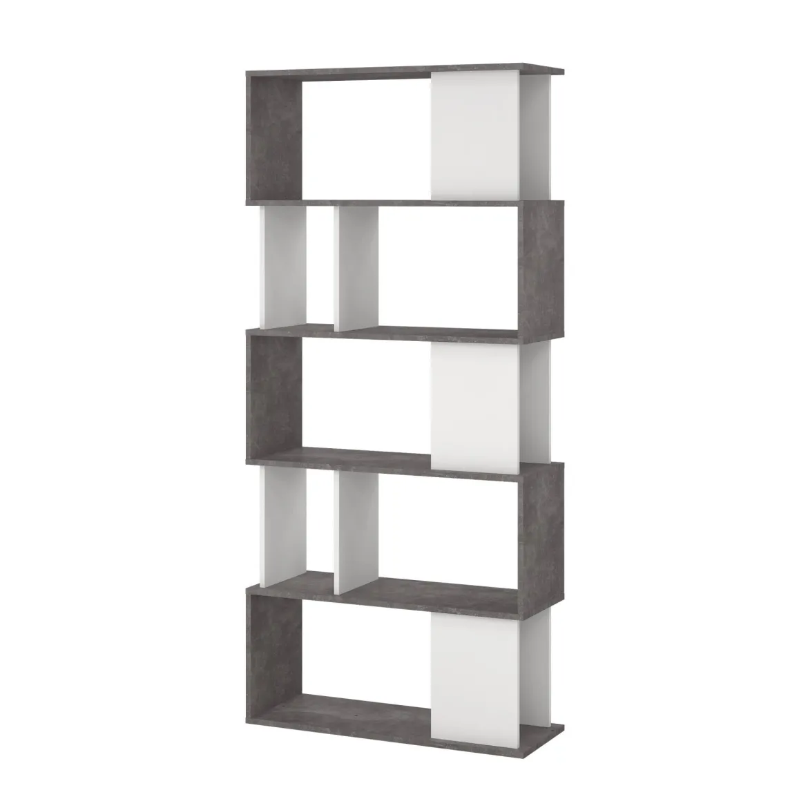Libreria verticale cemento e bianca 80x173h cm - Arg