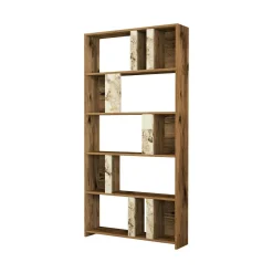 Libreria verticale noce e bianca marmo 90x180h cm - Scapolita