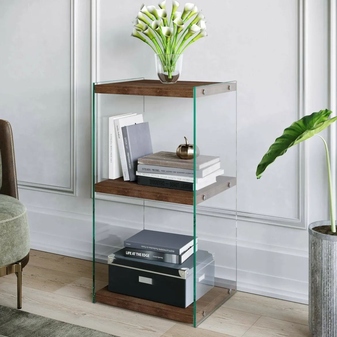 Libreria verticale noce 40x80h cm - Zenobie